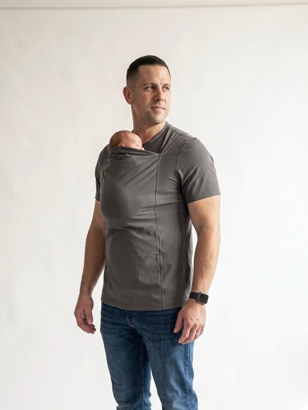 Lalabu Dad Shirt Babywearing Carrier Tee XL Stretch Short Sleeve